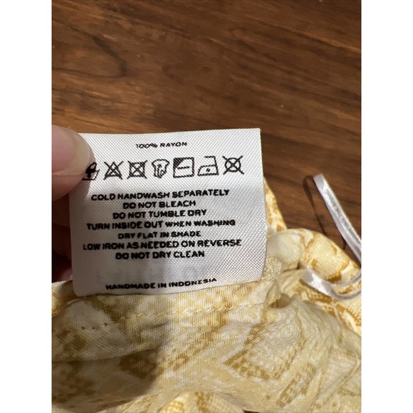 Faithful The Brand Pants Women Size 10 Wide Leg Pockets Snake Skin Yellow - Picture 10 of 15